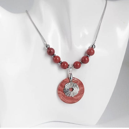 Collier en pierre naturelle - Jaspe rouge