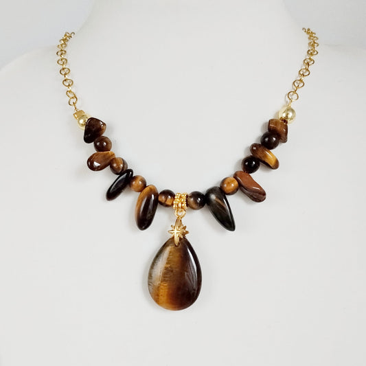 Collier en pierre naturelle - Oeil de Tigre