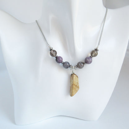 Collier anti-tabac Femme en pierres naturelles