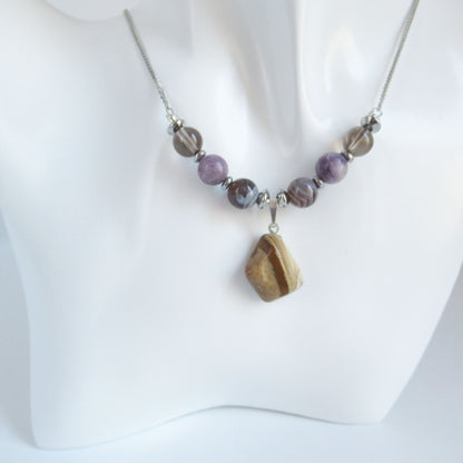 Collier anti-tabac Femme en pierres naturelles