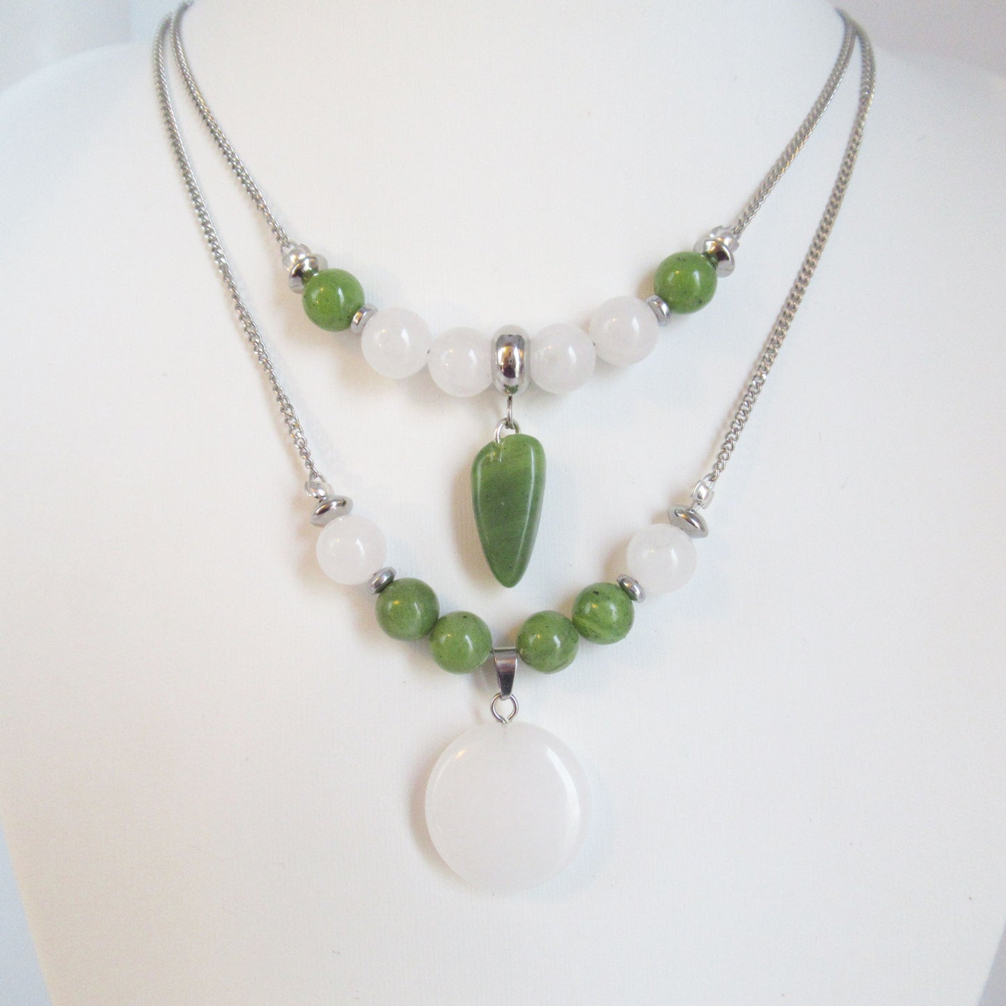 Collier - Jade blanc - Jade néphrite