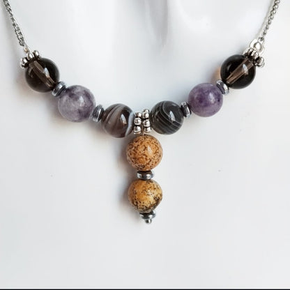 Collier en pierre naturelle - anti-tabac Femme