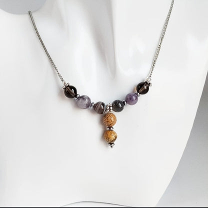 Collier en pierre naturelle - anti-tabac Femme