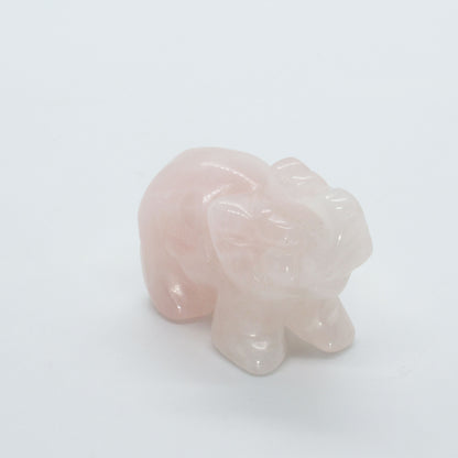 Figurine - Eléphant Quartz Rose - 40 mm