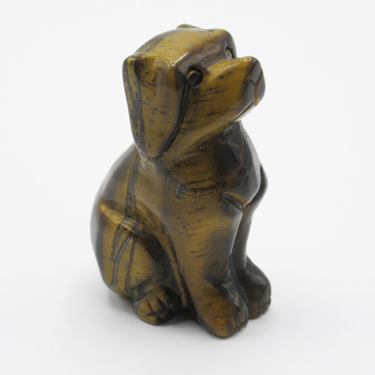 Figurine - Chien - Oeil de tigre 60 mm