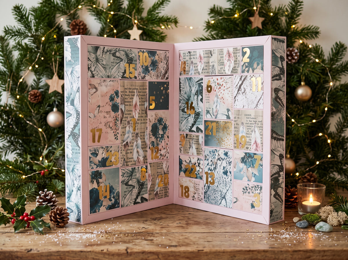 Calendrier de l'avent pierres naturelles en scrapbooking 2026 - Edition limitée