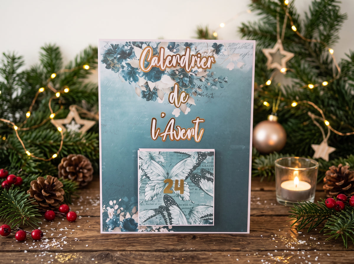 Calendrier de l'avent pierres naturelles en scrapbooking 2026 - Edition limitée