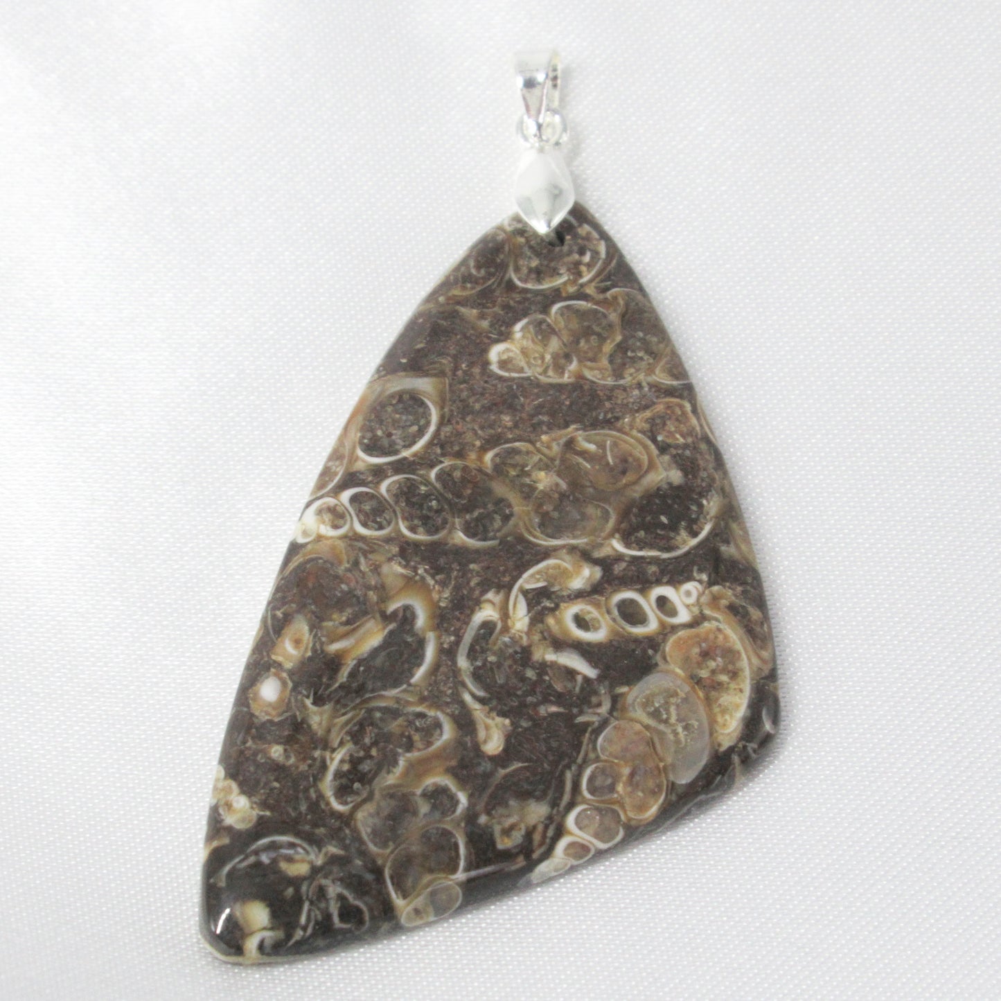 Pendentif Agate Turitelle ou Agate Fossile en pierre naturelle