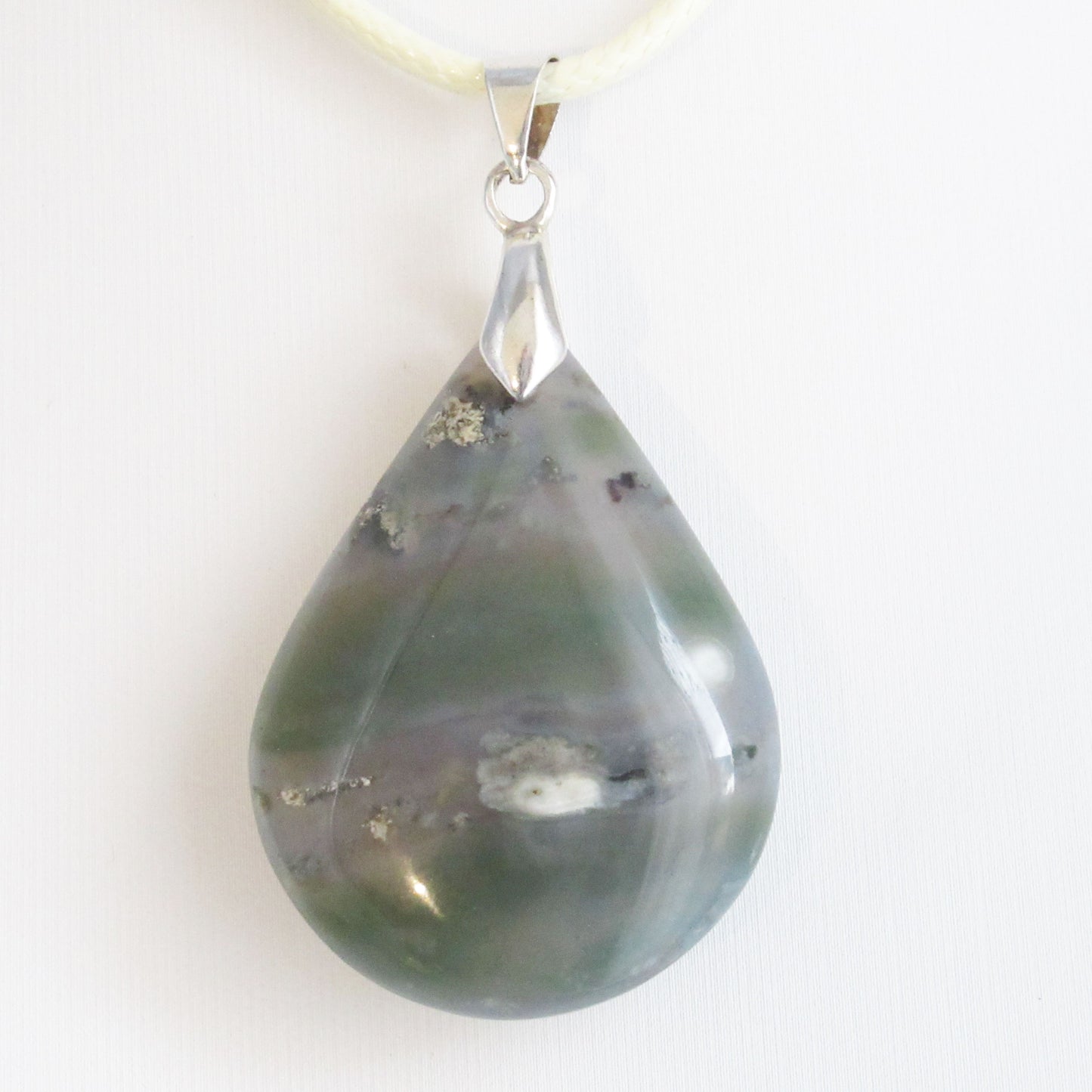 Pendentif Agate mousse - Goutte