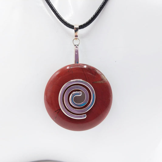 Pendentif Donut Jaspe rouge