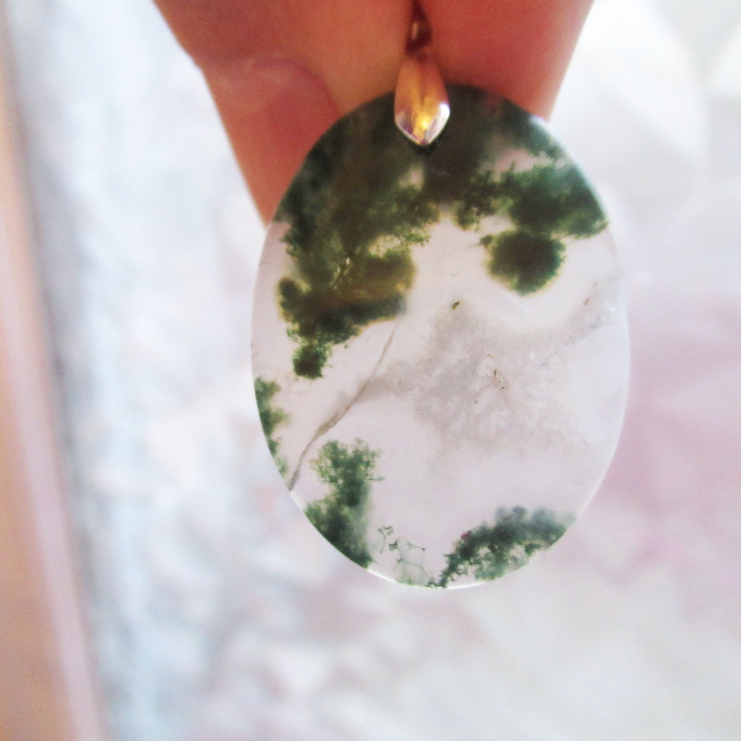 Pendentif Agate Mousse - Energie et Harmonie