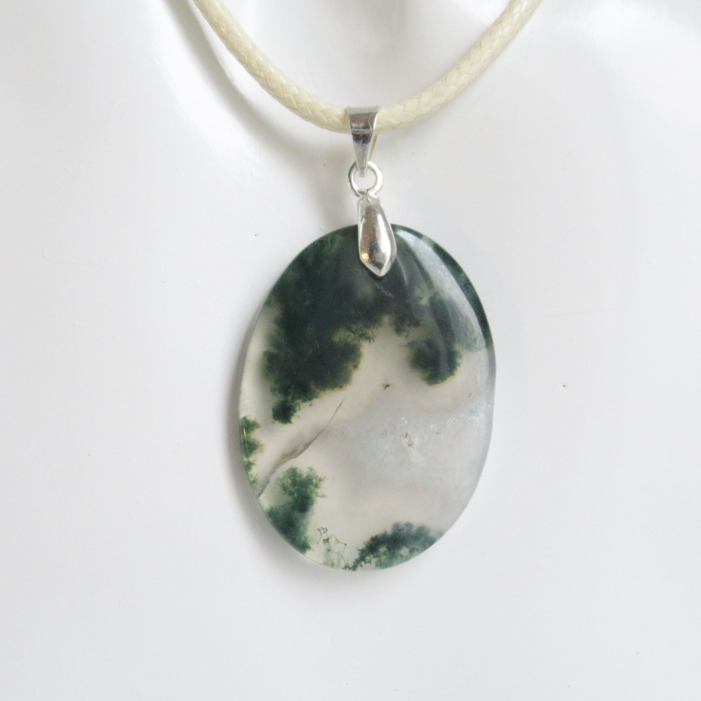 Pendentif Agate Mousse - Energie et Harmonie