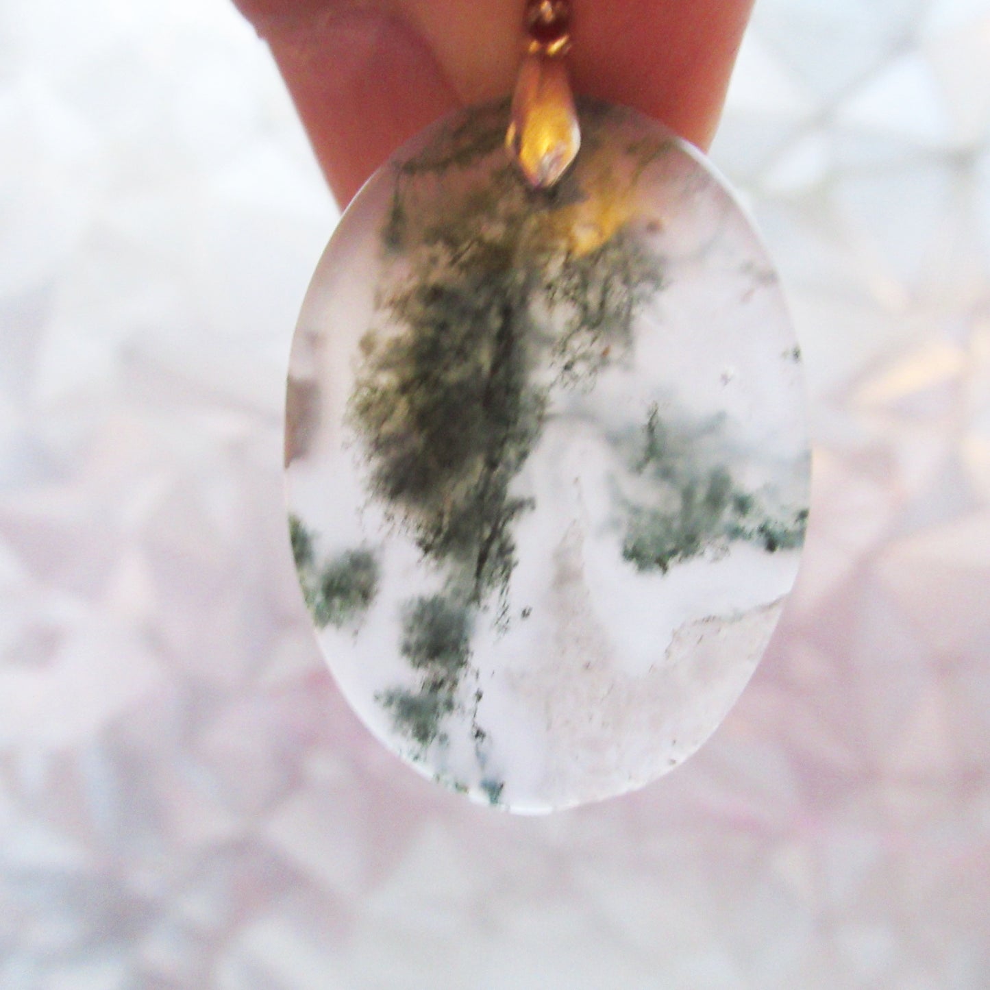 Pendentif Agate Mousse - Energie et Harmonie