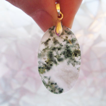 Pendentif Agate Mousse - Energie et Harmonie