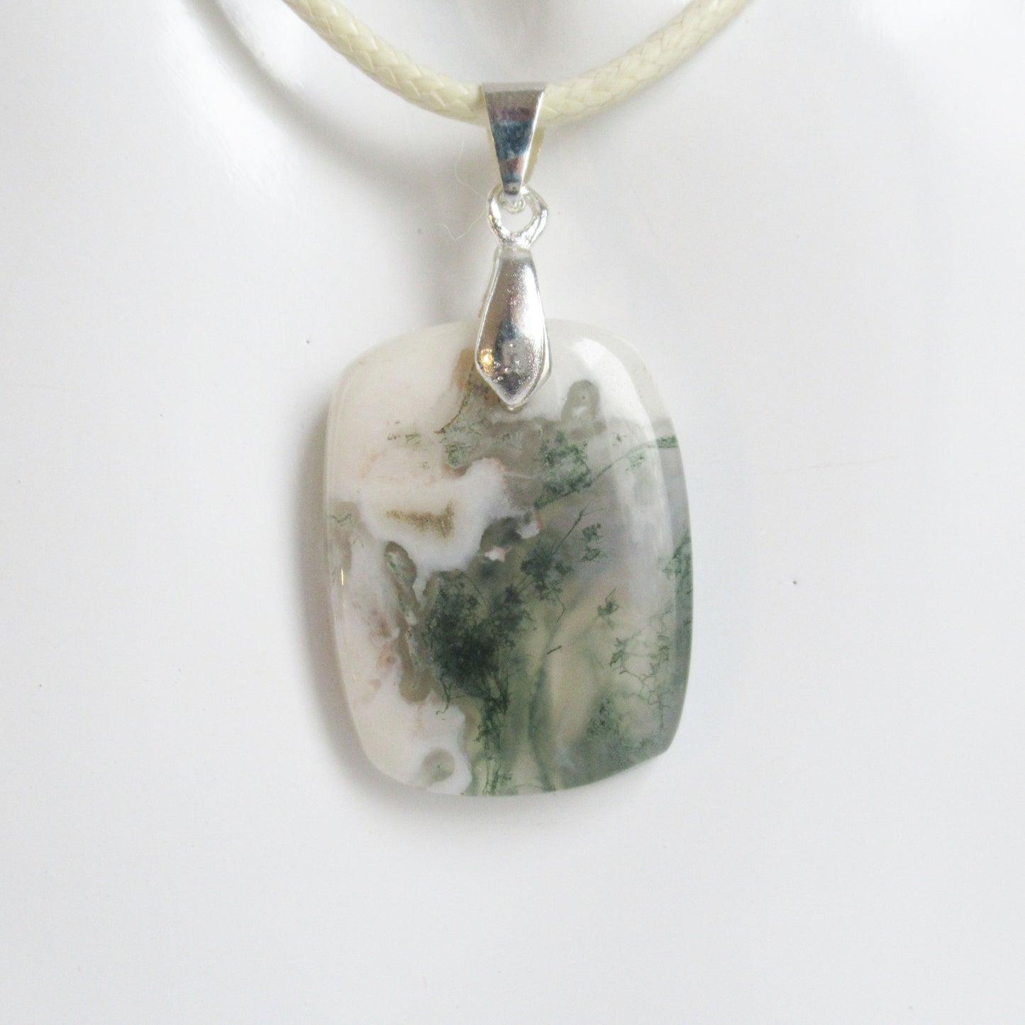 Pendentif Agate Mousse - Energie et Harmonie