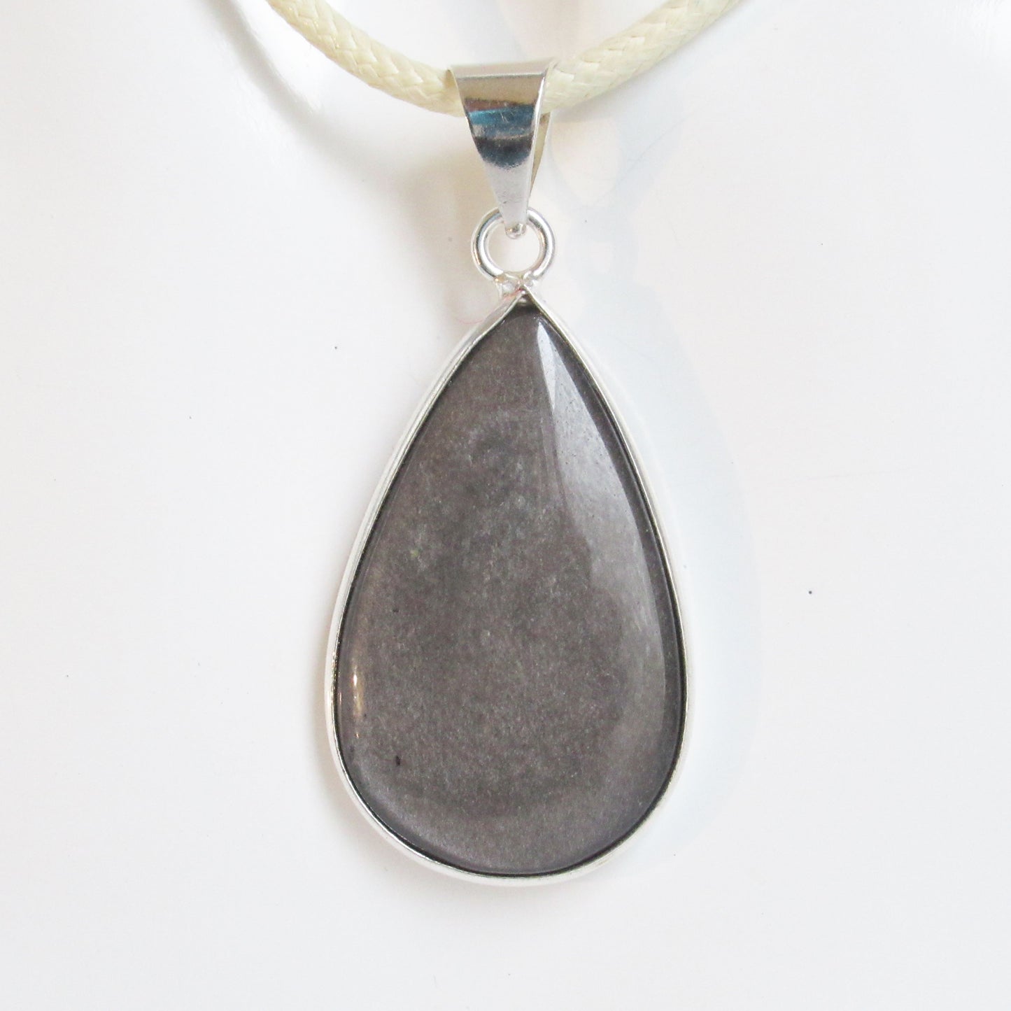 Pendentif Obsidienne argentée