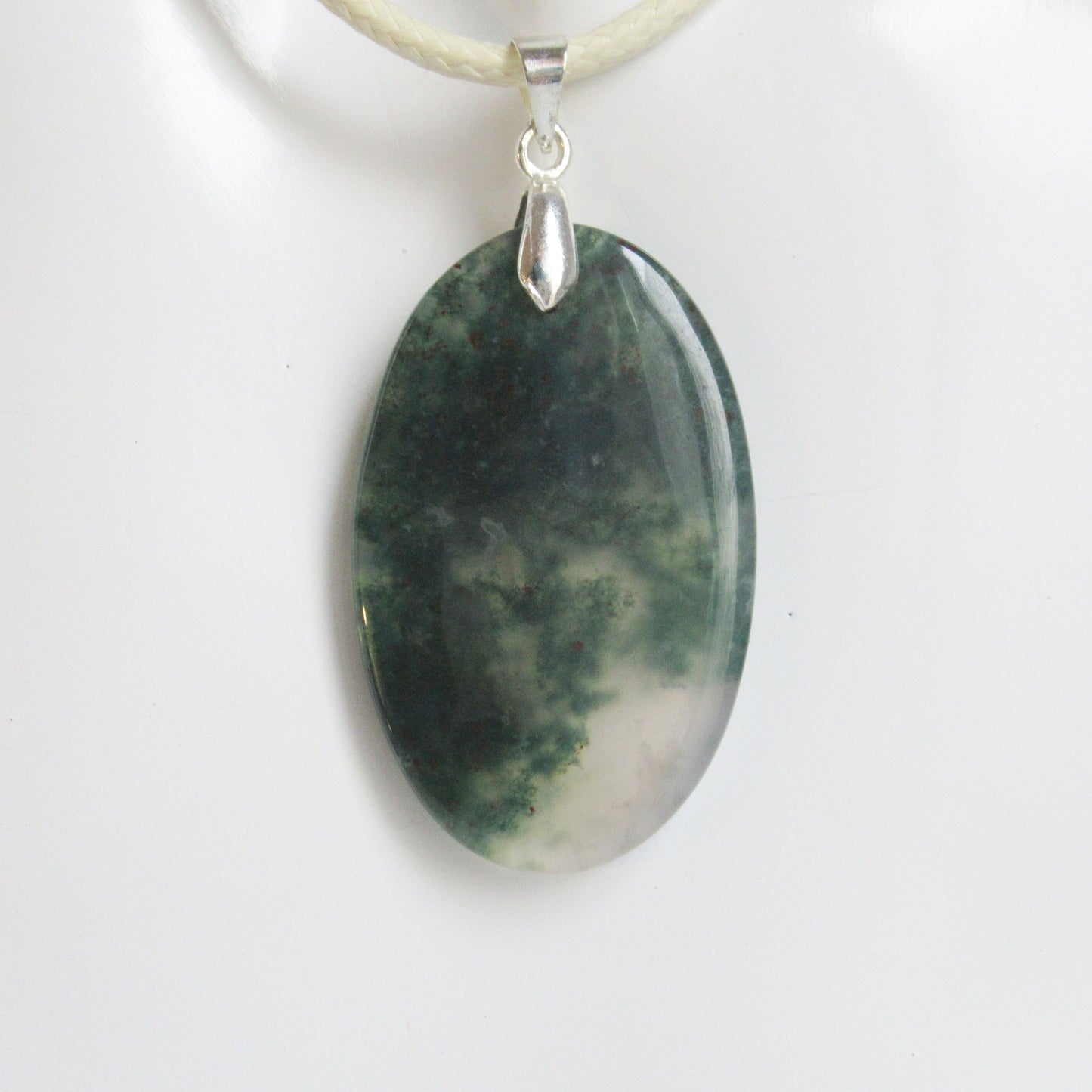 Pendentif Agate Mousse - Energie et Harmonie