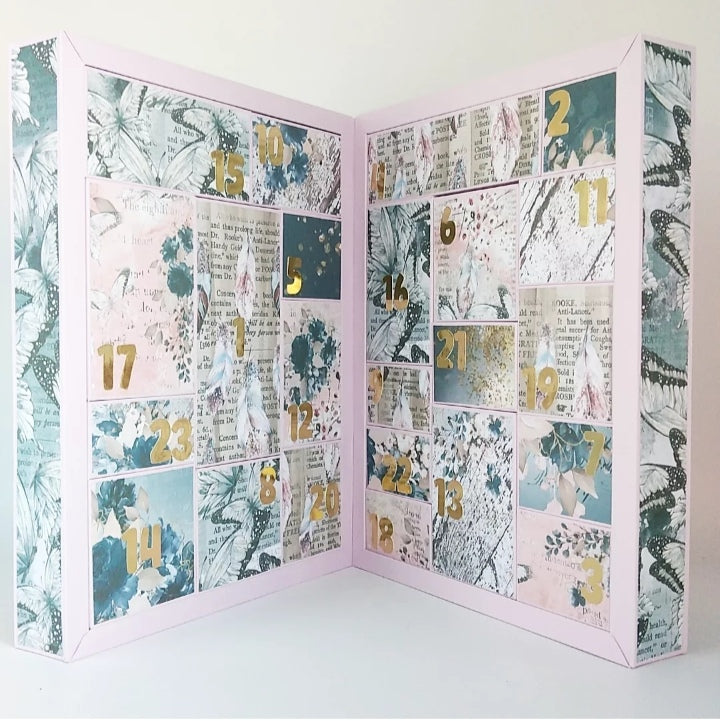 Calendrier de l'avent pierres naturelles original en scrapbooking 2025 - Lithothérapie - idée cadeau femme - Édition limitée