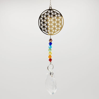 Suncatcher Fleur de Vie Dorée