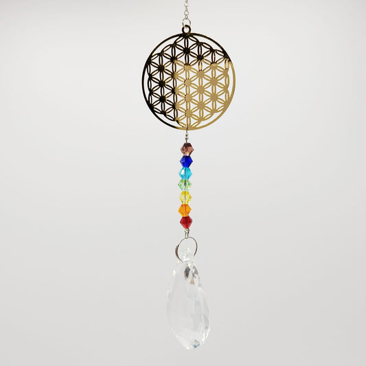 Suncatcher Fleur de Vie Dorée