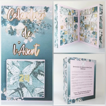 Calendrier de l'avent pierres naturelles original en scrapbooking 2025 - Lithothérapie - idée cadeau femme - Édition limitée