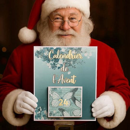 Calendrier de l'avent pierres naturelles original en scrapbooking 2025 - Lithothérapie - idée cadeau femme - Édition limitée