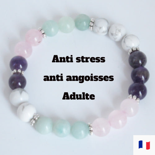 Bracelet pierre anti stress contre l'angoisse et l'anxiété Femme/Homme/Enfant en pierres naturelles