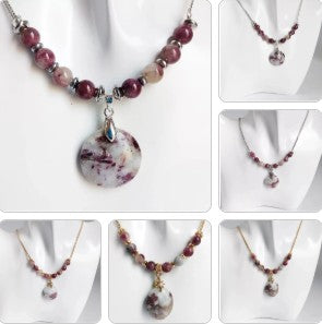 Collier en pierre naturelle - Tourmaline Rose (Rubellite)
