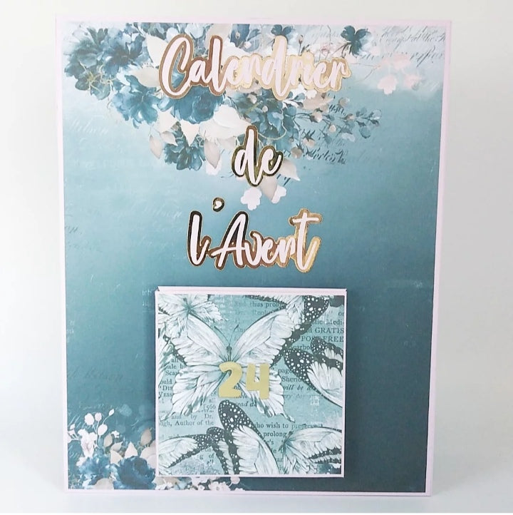 Calendrier de l'avent pierres naturelles original en scrapbooking 2025 - Lithothérapie - idée cadeau femme - Édition limitée