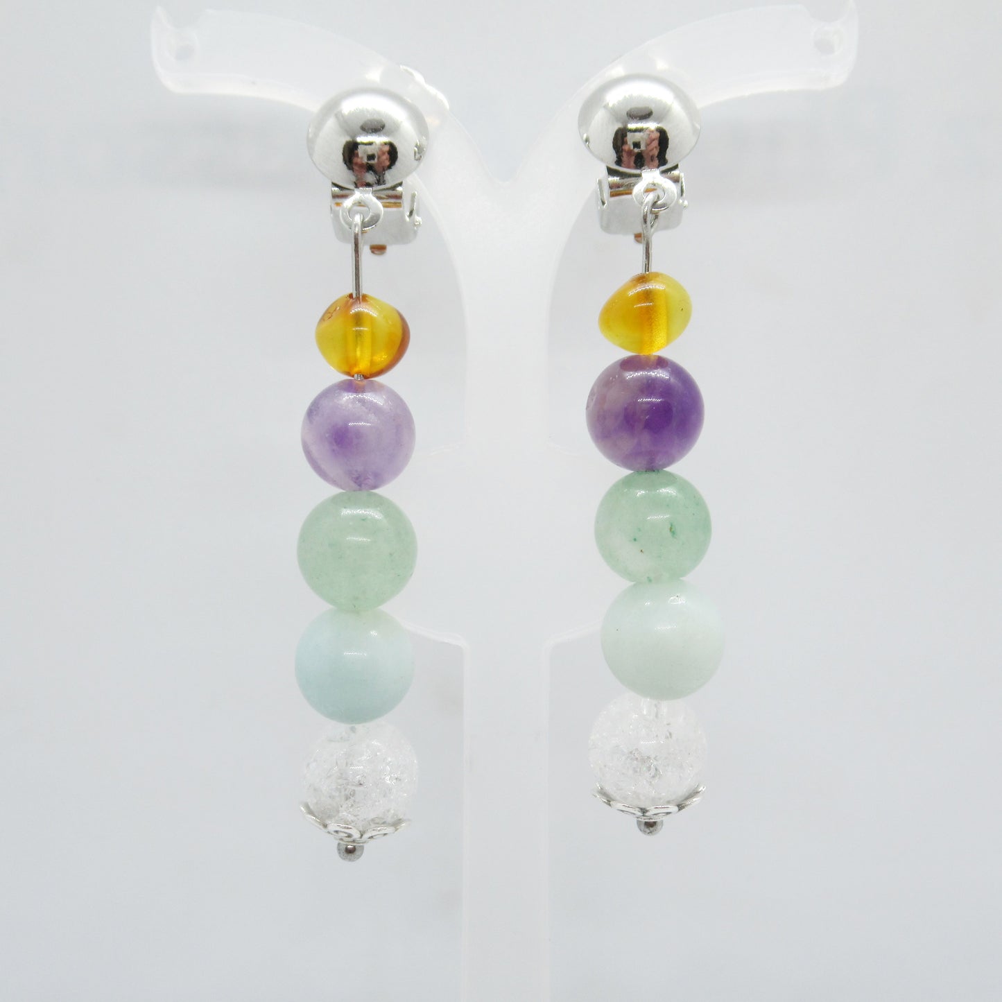 Boucles d'oreilles - anti eczéma et psoriasis femme en pierres naturelles
