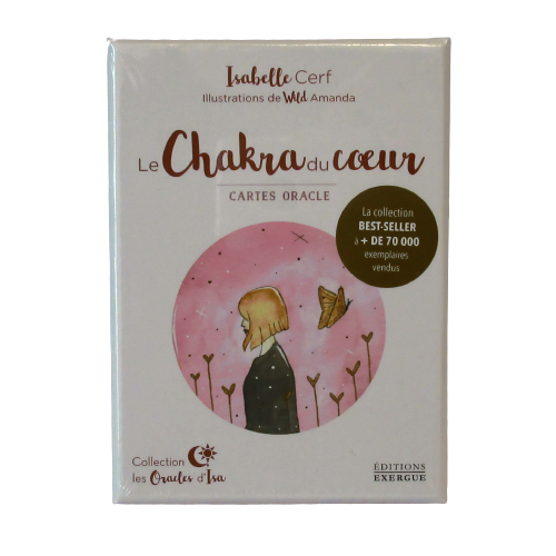 ORACLE - Le Chakra du Coeur  https://monjolicaillou.fr/products/oracle-le-chakra-du-coeur  Isabelle Cerf - Illustré par Wild Amanda. Dans ce coffret, tu découvriras 42 cartes magnifiquement illustrées, accompagnées d'un livre pour obtenir des informations précieuses sur ton chakra du coeur, et sur ta vie sentimentale en général, avec la possibilité de dater tes prédictions. 