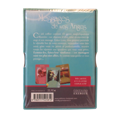 ORACLE - Messages de vos Anges  https://monjolicaillou.fr/products/oracle-messages-de-vos-anges  Doreen Virtue. Ce joli coffret contient 44 cartes magnifiquement illustrées : sur chacune d'elles, vous découvrirez un ange et son message. Grâce à eux, vous pourrez percevoir le véritable but