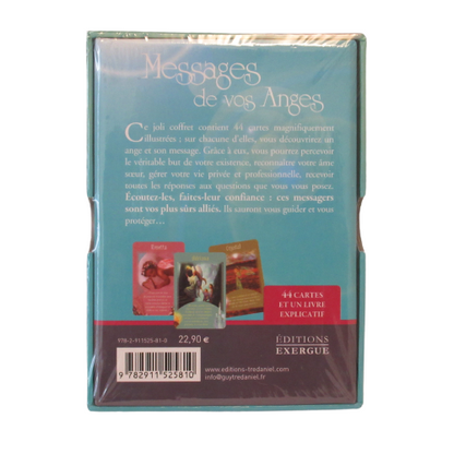 ORACLE - Messages de vos Anges  https://monjolicaillou.fr/products/oracle-messages-de-vos-anges  Doreen Virtue. Ce joli coffret contient 44 cartes magnifiquement illustrées : sur chacune d'elles, vous découvrirez un ange et son message. Grâce à eux, vous pourrez percevoir le véritable but