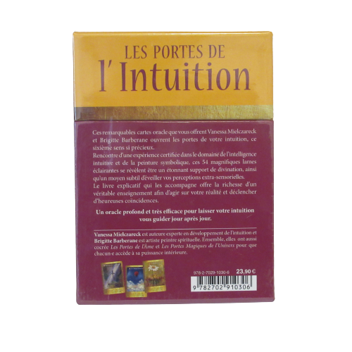 Monjolicaillou.fr - ORACLE - Les Portes de l'Intuition  https://monjolicaillou.fr/products/oracle-les-portes-de-lintuition  Vanessa Mielczareck - Brigitte Barberane Ces remarquables cartes oracle que vous offrent Vanessa Mielczareck et Brigitte Barberane ouvrent les portes de votre intuition, ce sixième sens si précieux.