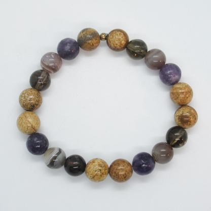 Bracelet anti-tabac Femme/Homme en pierres naturelles Lithothérapie  Vous avez décidé de dire stop au tabac ? Ce bracelet anti-tabac solution pour arrêter naturellement de fumer vous accompagnera dans votre sevrage tabagique grâce à la synergie de ces 4 pierres naturelles Composition Jaspe paysage, vous apportera la détermination et le courage pour atteindre votre objectif. 